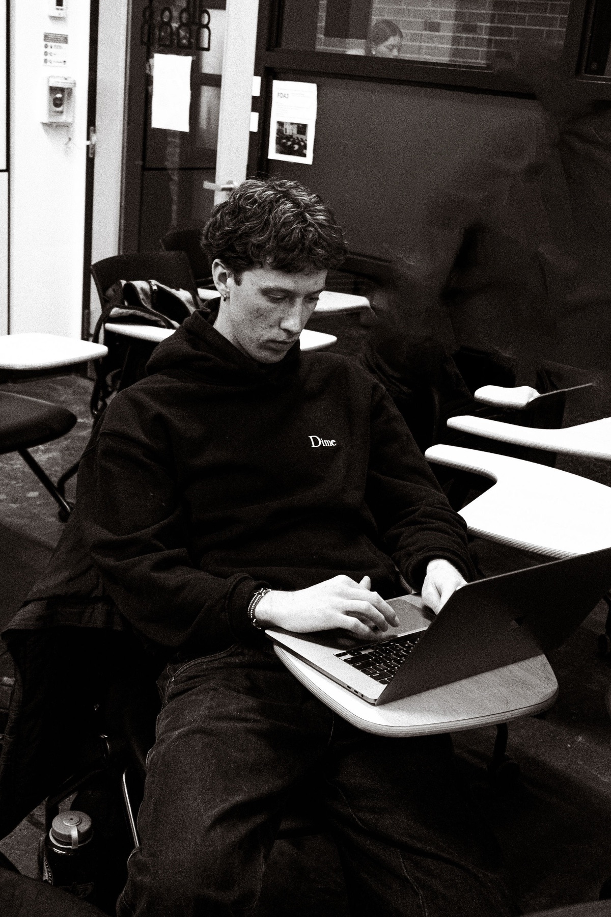 A participant works through the guided exercises on a laptop